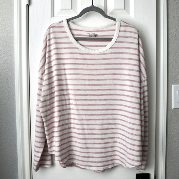 Time and Tru Tops - 🔥3/$15 Time & Tru pink & White Stripe soft long sleeve Tee plus size xxl / 20